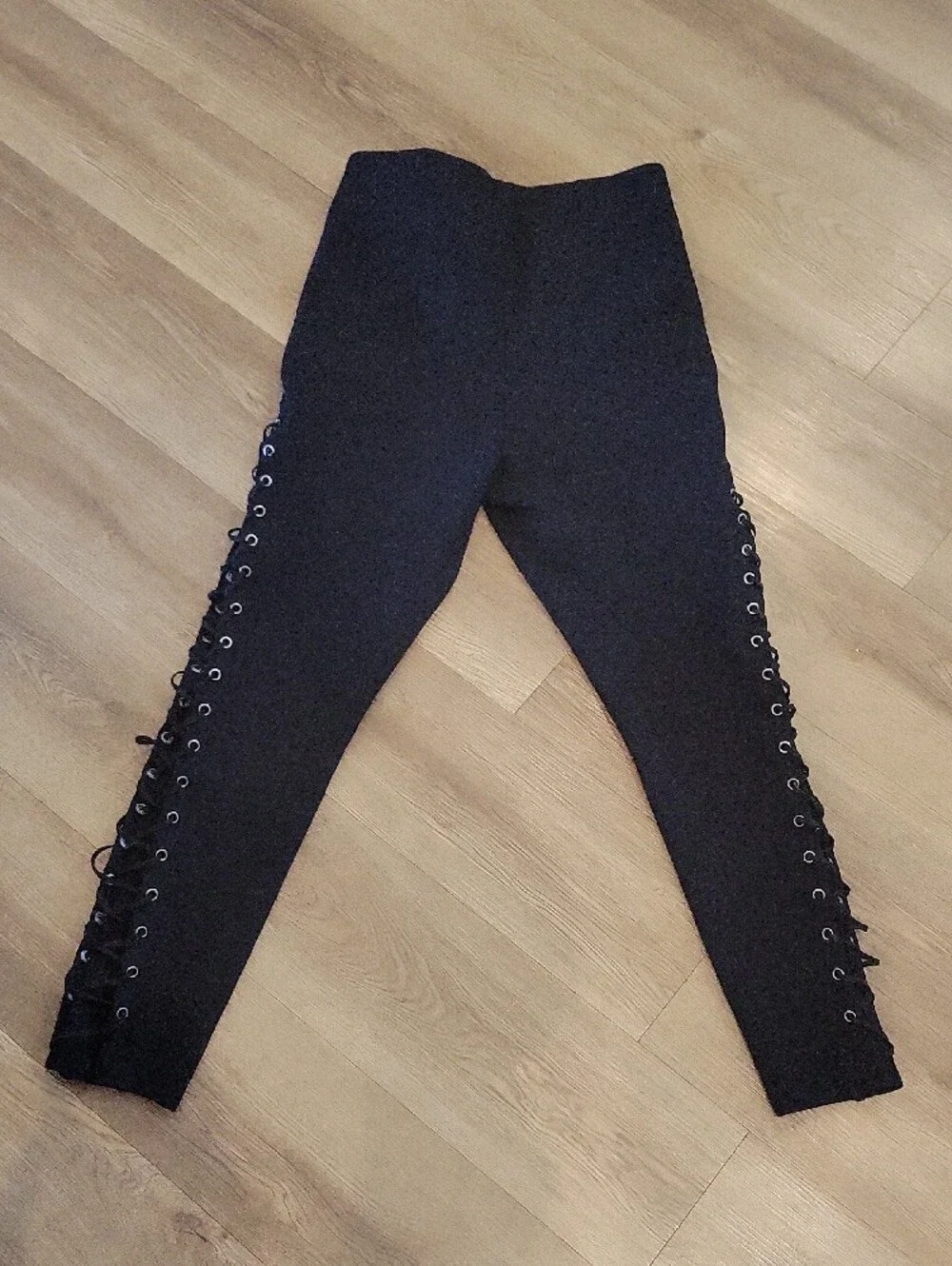 NWOT Harley-Davidson Black Lace-Up Side Eyelet Leggings